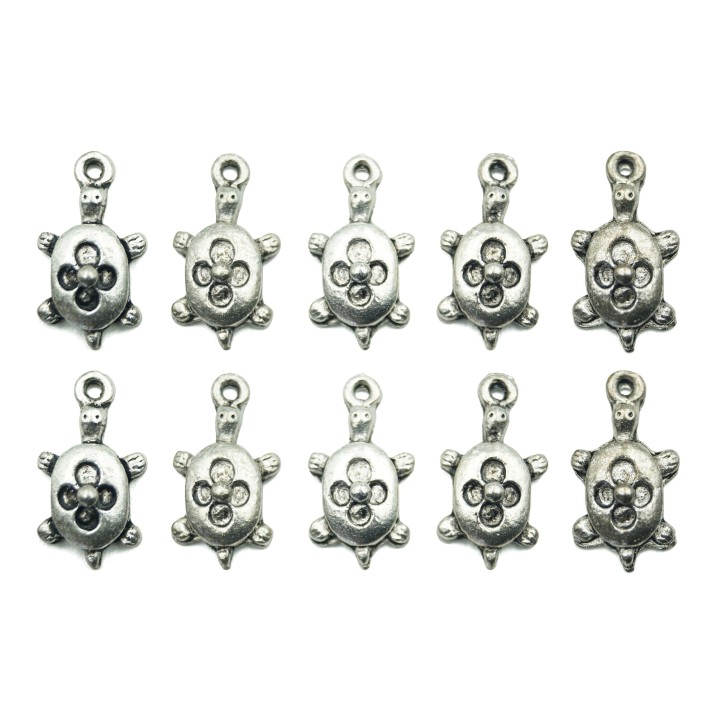 Tortuga con argolla 17x10mm de pewter para collar pulsera y aretes