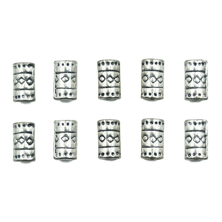 Barril con figura 9x6mm de pewter para collar pulsera y aretes