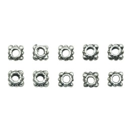 Rondel cuadrado 6x4mm de pewter para collar pulsera y aretes