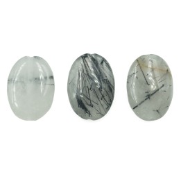 Piedra natural 13x18mm Oval Black Rutilated