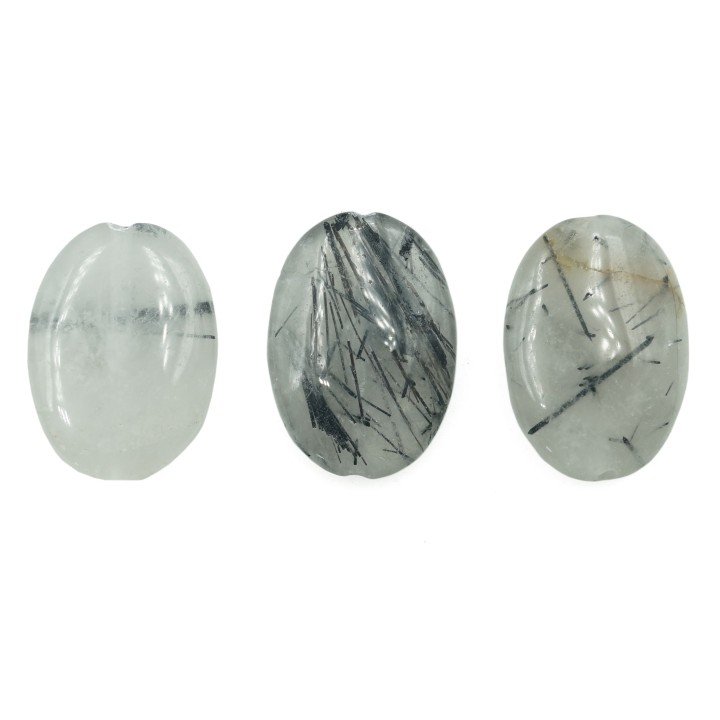 Piedra natural 13x18mm Oval Black Rutilated