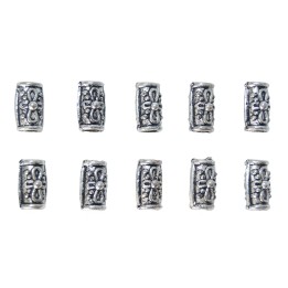 Barril plano 12x8mm de pewter para collar pulsera y aretes