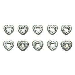 Corazon plano 8x4mm de pewter para collar pulsera y aretes