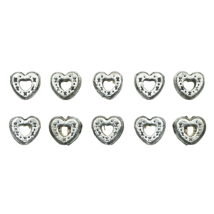 Corazon plano 8x4mm de pewter para collar pulsera y aretes