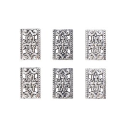 Rectangulo con figura 18x12mm de pewter para collar pulsera y aretes