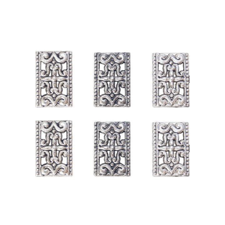 Rectangulo con figura 18x12mm de pewter para collar pulsera y aretes