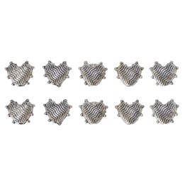 Corazon con rayas 9x4mm de pewter para collar pulsera y aretes