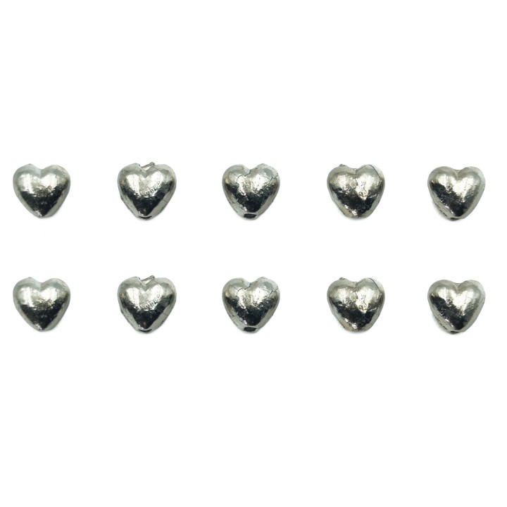 Corazon abombado 7x3mm de pewter para collar pulsera y aretes