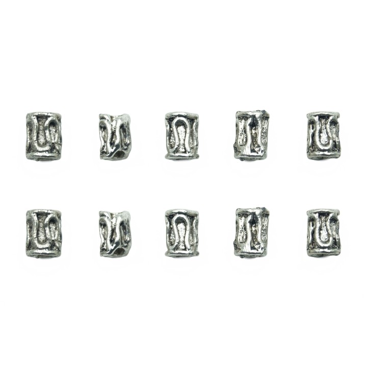 Cilindro con figura 6x4mm de pewter para collar pulsera y aretes