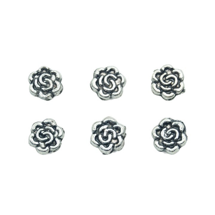 Flor 8x4mm de pewter para collar pulsera y aretes