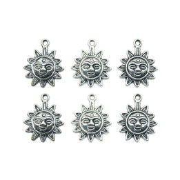 Sol con argolla 21x17mm de pewter para collar pulsera y aretes