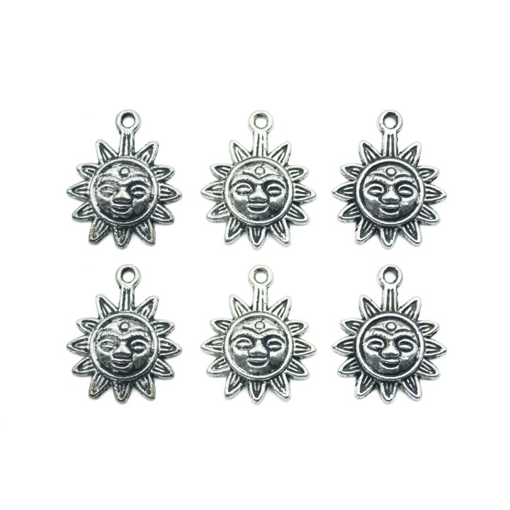 Sol con argolla 21x17mm de pewter para collar pulsera y aretes