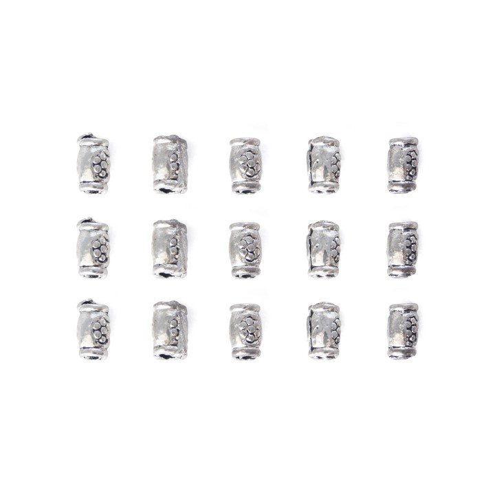 Cilindro con figura 5x3mm de pewter para collar pulsera y aretes