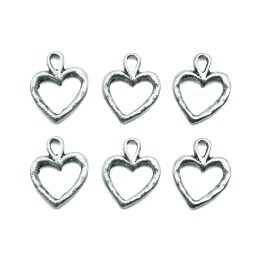 Corazon con argolla 20x16mm de pewter para collar pulsera y aretes