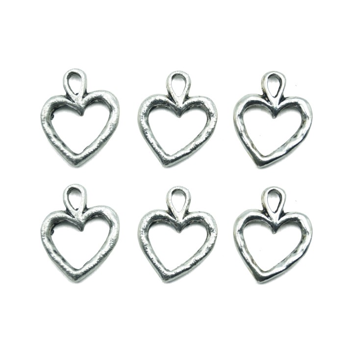 Corazon con argolla 20x16mm de pewter para collar pulsera y aretes