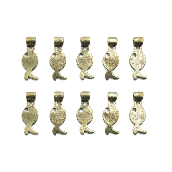 Pez con argolla 16x7mm de pewter para collar pulsera y aretes