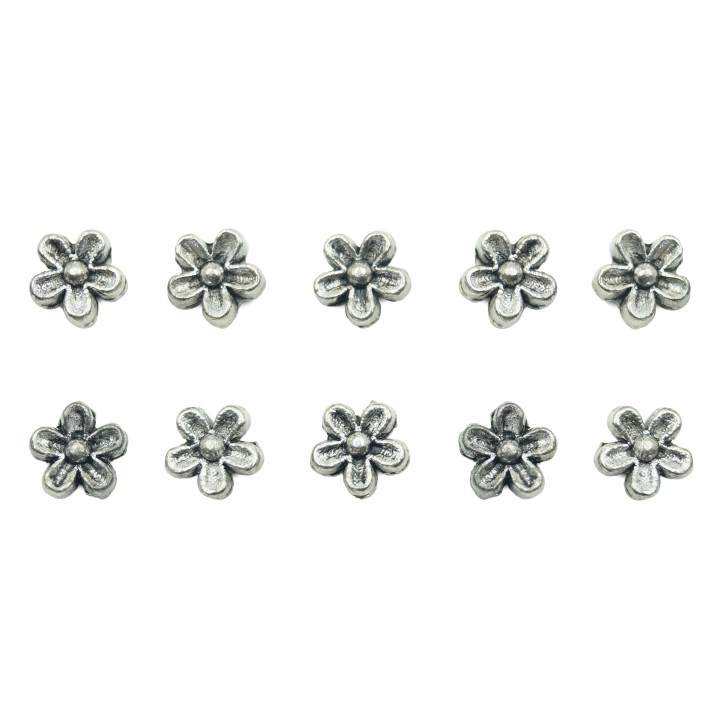 Flor 7x4mm de pewter para collar pulsera y aretes