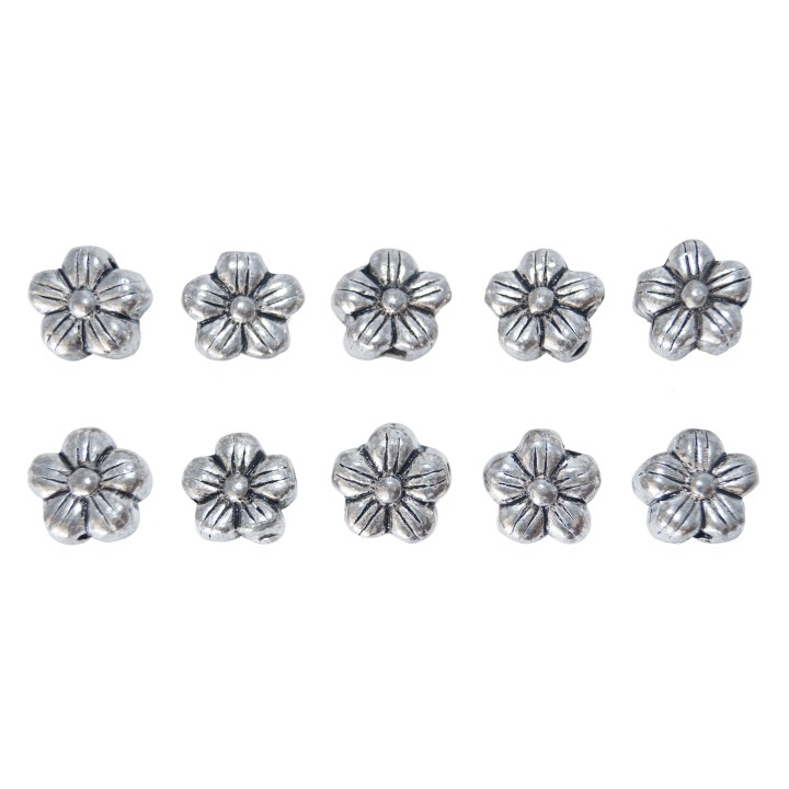 Flor 14x7mm de pewter para collar pulsera y aretes
