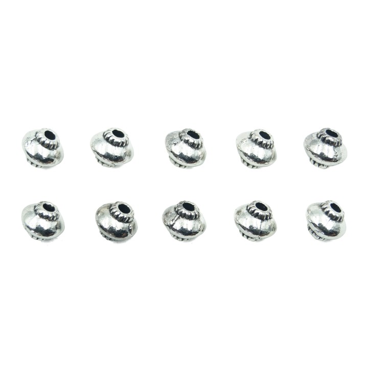 Barril 6x5mm de pewter para collar pulsera y aretes