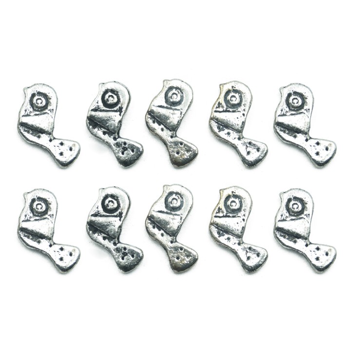 Paloma plana 14x9mm de pewter para collar pulsera y aretes