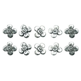 Flor plana 11x3mm de pewter para collar pulsera y aretes