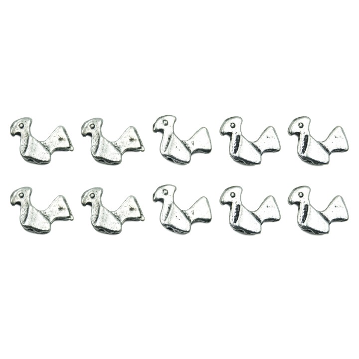 Paloma plana 7x3mm de pewter para collar pulsera y aretes