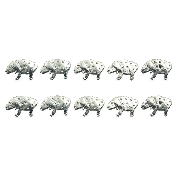 Jabali plano 9x3mm de pewter para collar pulsera y aretes
