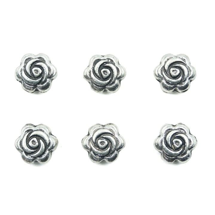 Flor 9x4mm de pewter para collar pulsera y aretes