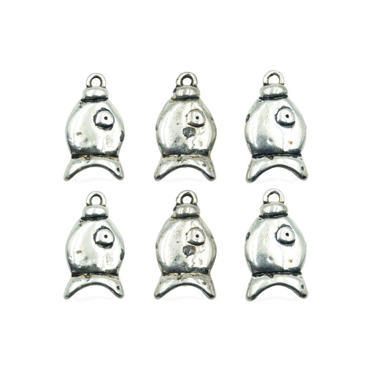 Pez con argolla 18x10mm de pewter para collar pulsera y aretes