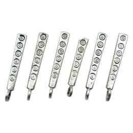 Rectangulo con figura y argolla 28x5mm de pewter para collar pulsera y aretes