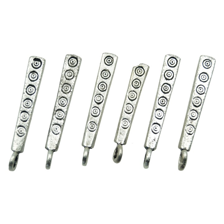 Rectangulo con figura y argolla 28x5mm de pewter para collar pulsera y aretes