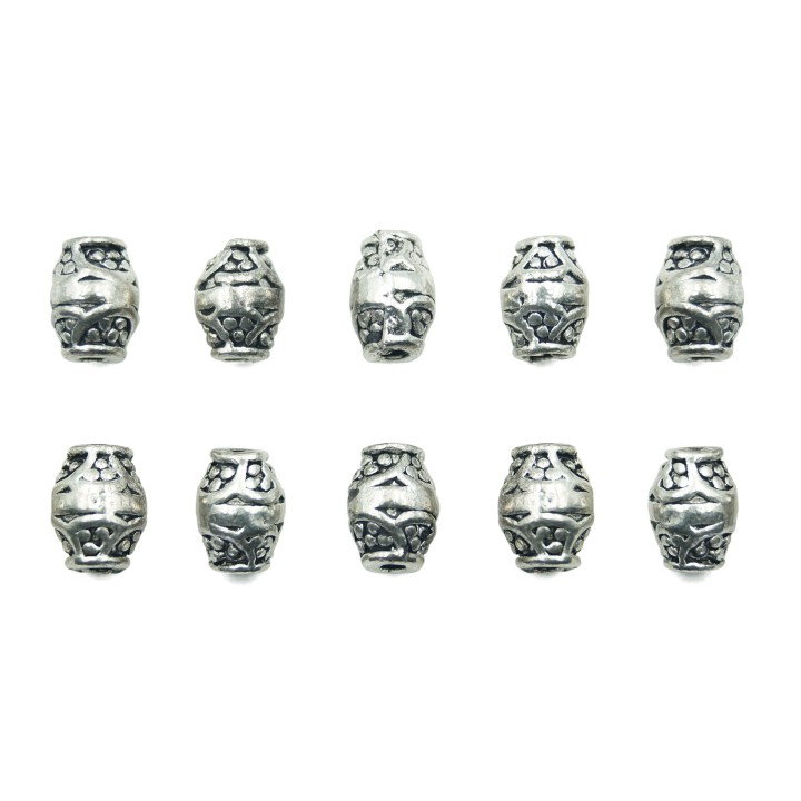 Ovoide con figura 8x6mm de pewter para collar pulsera y aretes