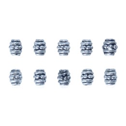 Barril 6x4mm de pewter para collar pulsera y aretes