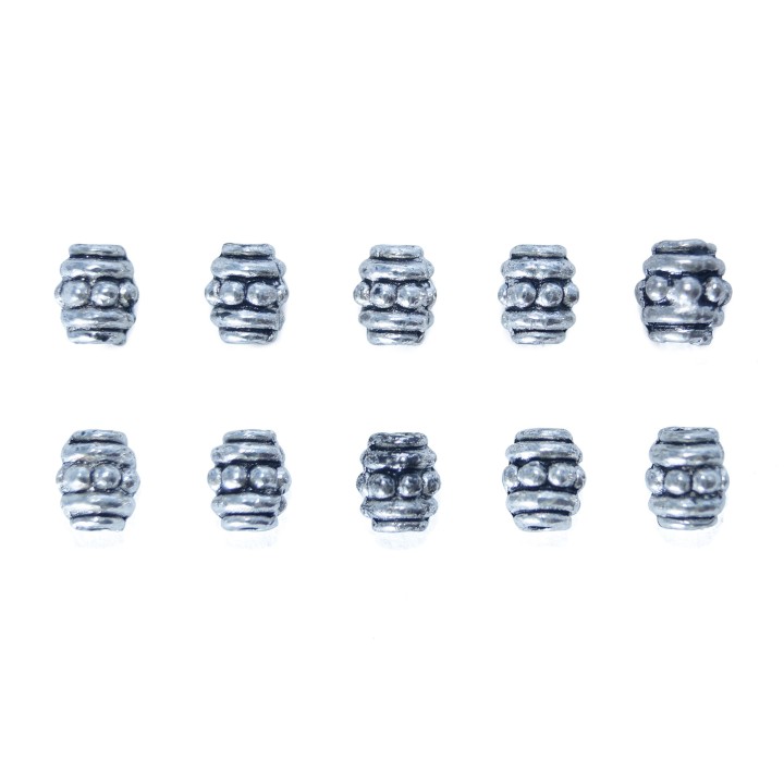 Barril 6x4mm de pewter para collar pulsera y aretes