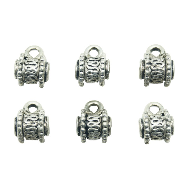 Barril con argolla 12x9mm de pewter para collar pulsera y aretes