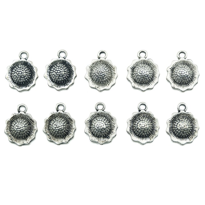 Flor con argolla 18x5mm de pewter para collar pulsera y aretes