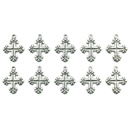 Cruz con argolla 21x17mm de pewter para collar pulsera y aretes
