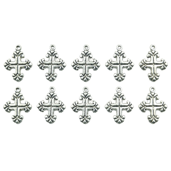 Cruz con argolla 21x17mm de pewter para collar pulsera y aretes