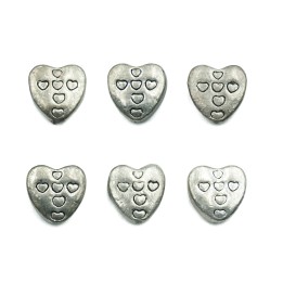 Corazon con corazon 12x5mm de pewter para collar pulsera y aretes
