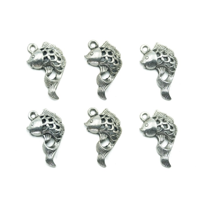 Pez con argolla 21x12mm de pewter para collar pulsera y aretes