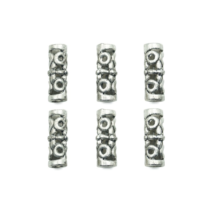 Cilindro plano 19x7mm de pewter para collar pulsera y aretes