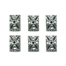 Rectangulo con figura 17x11mm de pewter para collar pulsera y aretes