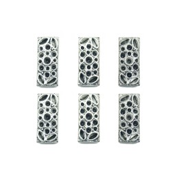 Rectangulo con figura 23x10mm de pewter para collar pulsera y aretes