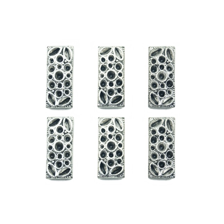 Rectangulo con figura 23x10mm de pewter para collar pulsera y aretes