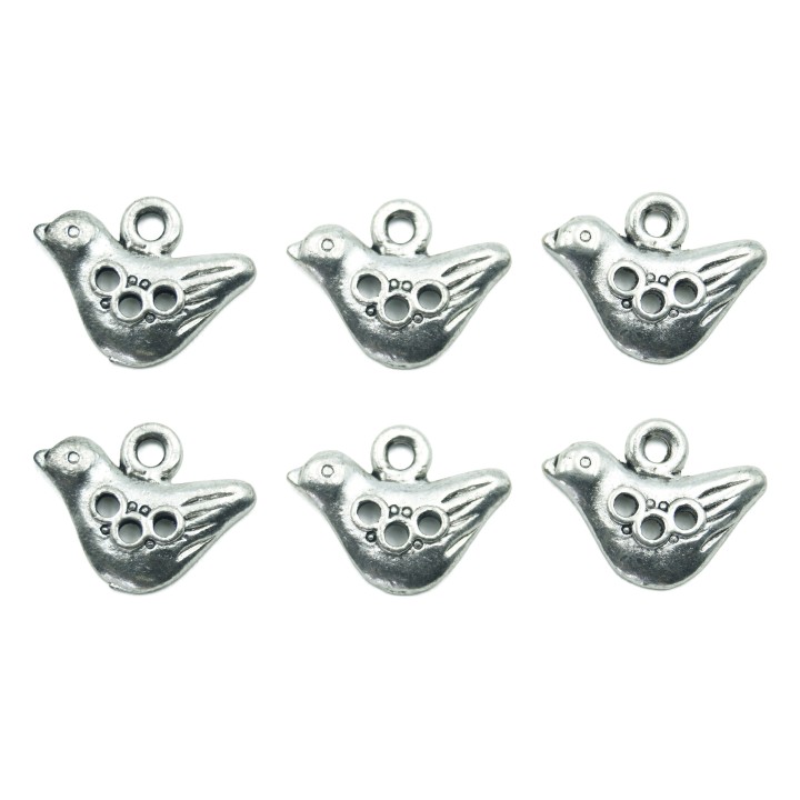 Paloma con argolla 18x13mm de pewter para collar pulsera y aretes