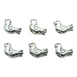 Paloma abombada 15x9mm de pewter para collar pulsera y aretes