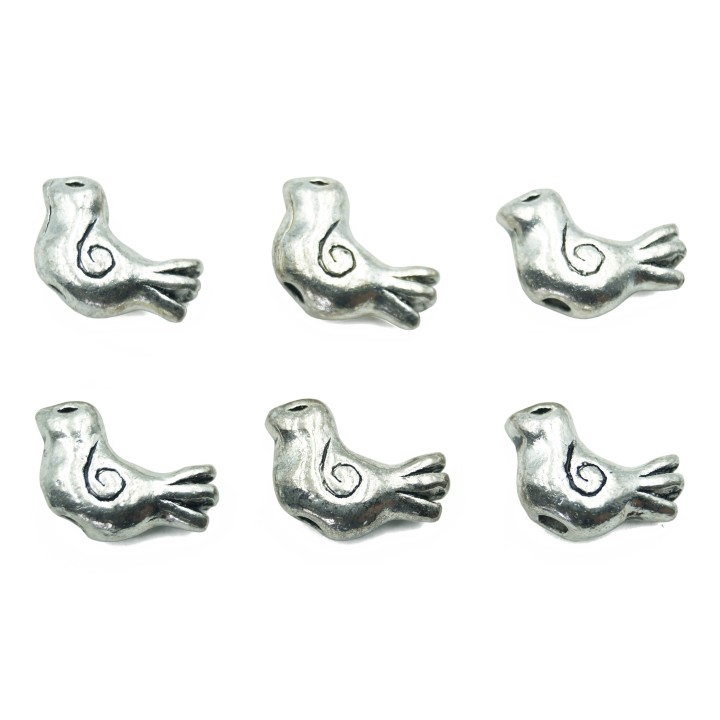 Paloma abombada 15x9mm de pewter para collar pulsera y aretes