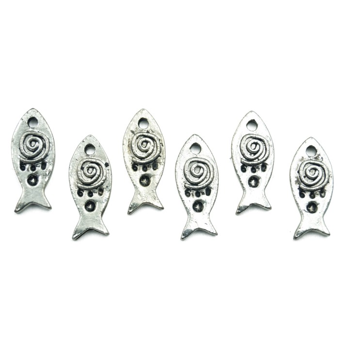 Pez con figura 21x9mm de pewter para collar pulsera y aretes