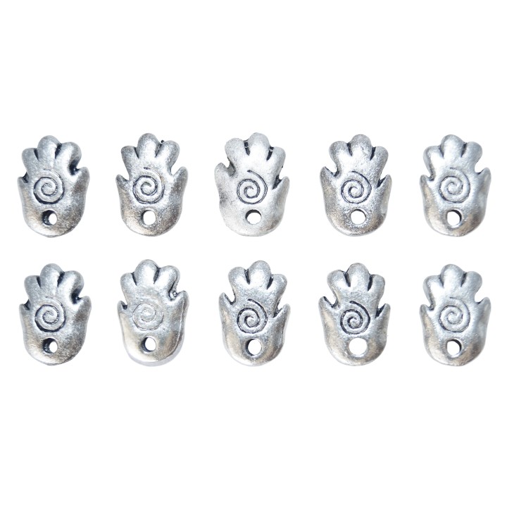 Mano con figura 14x10mm de pewter para collar pulsera y aretes