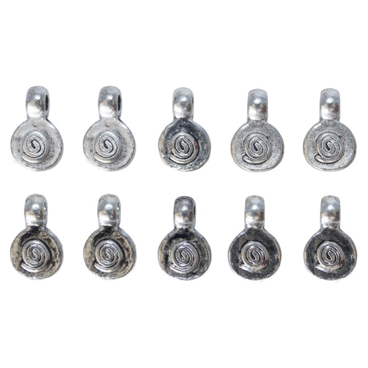 Redondo con argolla y figura 14x10mm de pewter para collar pulsera y aretes